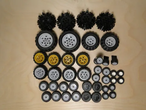 LEGO 56x26 68.7x34 30.4x14 Technic Balloon Tires BLACK Gray White Plastic Lot
