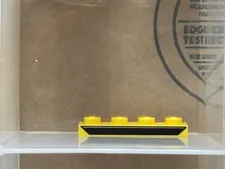 LEGO Parts - Yellow Plate 1 x 4 Silver Line Pattern - No 3710pb003 - QTY 1