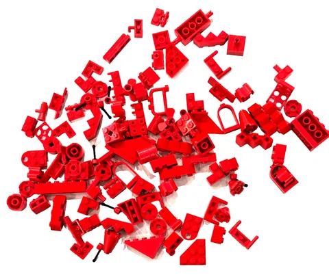 LEGO Red Bulk Lot Specialty Pieces Parts Curves Hinges Plates Slopes MOC Craftin