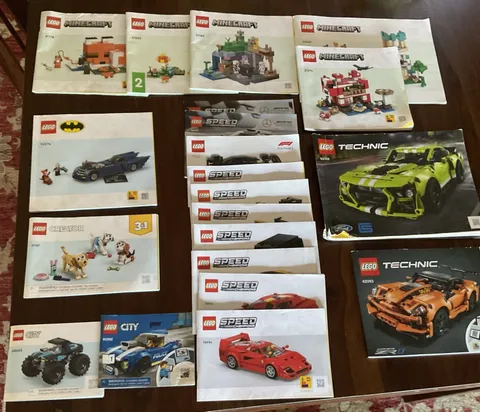 Lego Instruction Manuals Lot of 21: Speed Champions, Mindcraft, City, Technic..