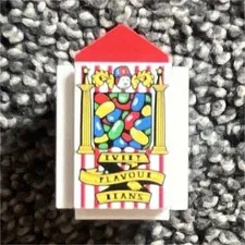 LEGO White Printed Tile, “Candy Box” Graphic, Red/Multicolor, 1 Piece
