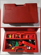 LEGO Red Storage Container w/ Pieces Inside • Vintage Carrying Case • USA Made