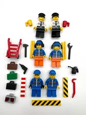LEGO Airplane Pilot Airport workers minifig lot accessories city town suitcase