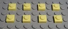 Lego Plate 1x1 Light Yellow 8 Pieces