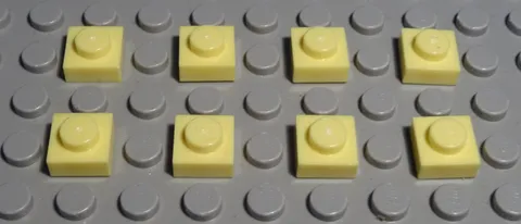 Lego Plate 1x1 Light Yellow 8 Pieces