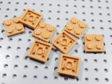 LEGO Lot of 8 Medium Nougat 2x2 Plates BK
