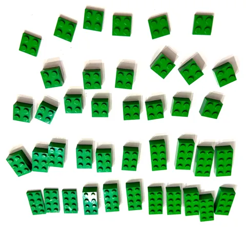LEGO Green Bricks & Plates Lot - Genuine Basic Blocks 2x2, 2x3, 2x4 Parts