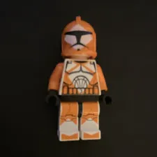 LEGO Star Wars Clone Trooper Minifigure Orange & White Armor Helmet Black Hands
