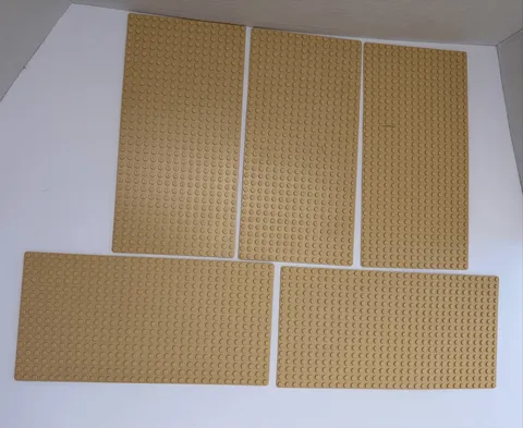 LEGO 16 x 32 Stud Tan Beige Baseplates Lot of 5 Base Plates