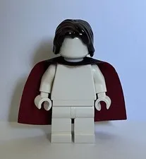 Aragorn Lego Starched Black and Dark Red Cape W/hair Piece Both Included