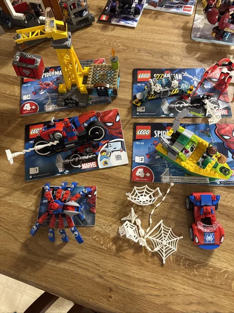 Lego Spiderman Lot 3 Complete Set, And 2 Incomplete Set Plus Extras