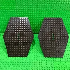 LEGO Plate Modified 14 x 18 Hexagonal w/ 3 Pin Hole (44666) Black : Lof of 2
