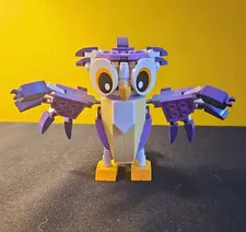 LEGO Harry Potter Hedwig Owl Animal Figure Custom Built Purple/White/Yellow