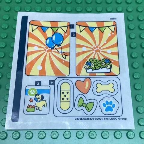 LEGO Sticker Sheet for Set 41664 Mia's Pug Cube New Authentic Decals