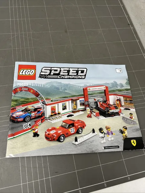 VINTAGE TOY LEGO MANUAL INSTRUCTIONS BOOKLET ART SPEED CHAMPIONS 75889