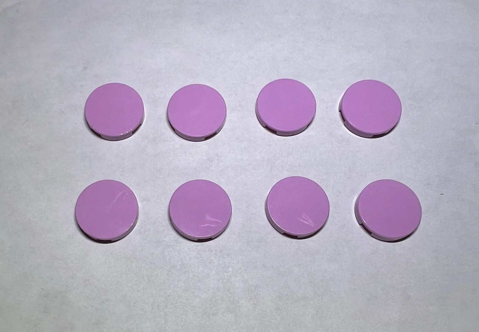 Lego Lot Of 8 Light Purple / Pink 2x2 Round Flat Tiles Tile City Part