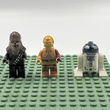 LEGO Star Wars Minifigure Lot of (3) - Chewbacca, C-3PO & R2-D2