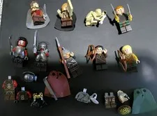 Lego Lord of the Rings Minifigure Lot Of 9 With Rare LOTR Parts & Accessories 