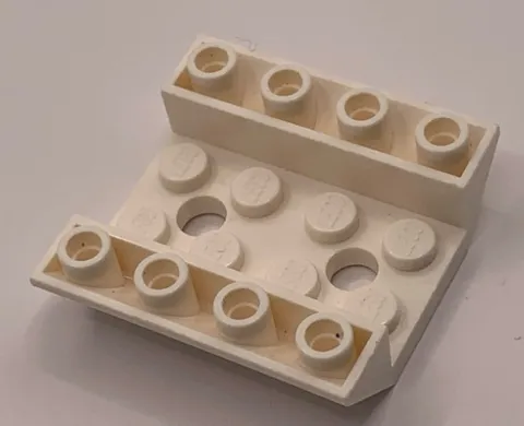 Lego 72454 White Slope Inverted 45° 4 x 4 Double With 2 Holes Element 4658973