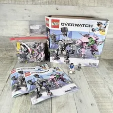 Lego Overwatch D.Va and Reinhardt 75973 100% Complete Set Some Yellowed PartsCIB