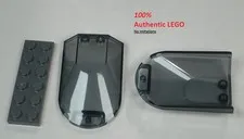 LEGO NEW 4x6x1.3 Transparent Black Windscreen Curved (2x) 6507858 Brick 5378