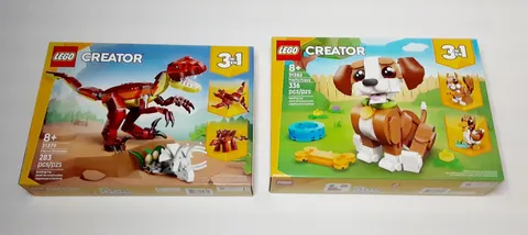 LEGO Creator Sets Lot 31382 Puppy 336 PCS & Creator 31379 Dinosaur 283 PCS NEW