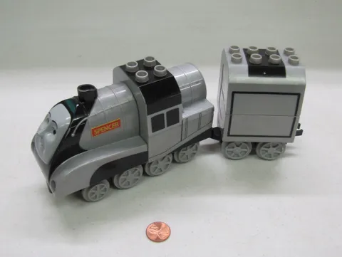 LEGO Duplo THOMAS & FRIENDS SPENCER SILVER ENGINE & TENDER Vintage RAILROAD #2