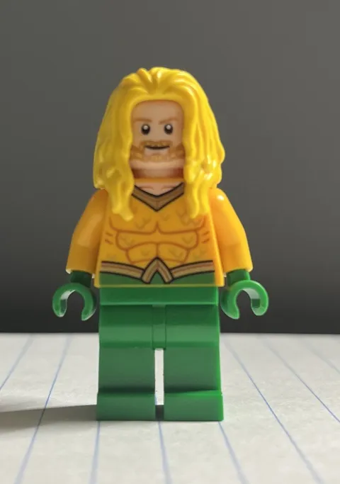 LEGO Aquaman Minifigure Blonde Long Hair and Bearded Version DC Comics