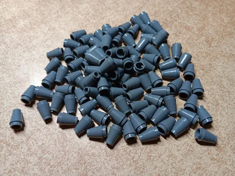 LEGO BULK LOT OF 100 DARK BLUISH GRAY 1X1 ROUND BRICKS CONES #4589