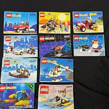 LEGO System Lot of 10 Illustrated Instruction Manual Booklets, English, Vintage