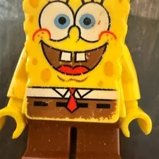 LEGO Minifigure SpongeBob "I'm Ready" Look bob001 For Krusty Krab, Bikini Bottom
