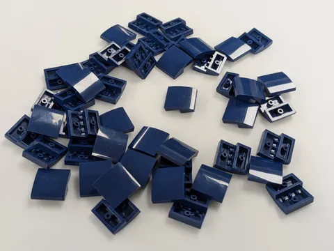Lego x50 New Dark Blue Slope, Curved 2 x 2 x 2/3 # 15068 MOC Bulk Parts Lot