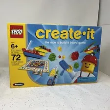 LEGO CREATE-IT - Race to Build It Board Game - 03093 RoseArt - 72 Pcs COMPLETE