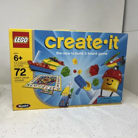 LEGO CREATE-IT - Race to Build It Board Game - 03093 RoseArt - 72 Pcs COMPLETE