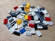 LEGO BULK LOT 66 CURVED SLOPE 1X2 #37352 MIXED COLORS