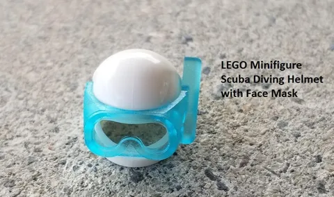 LEGO MINIFIGURE Scuba Diving Helmet with Trans Blue Face Mask