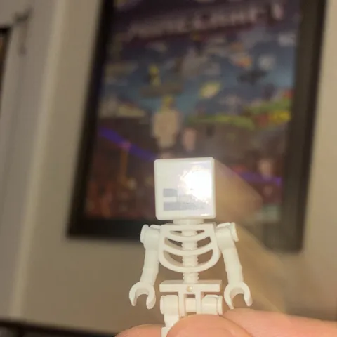 LEGO Minecraft Skeleton White Minifigure Figure w/ Block Head Plastic Age 7+