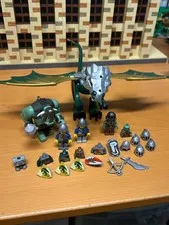 Lego Castle Armored Green Dragon, green troll, minifigure parts and accessories