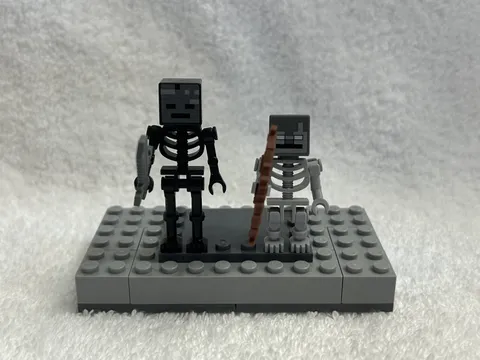 LEGO Minecraft Hostile Mob Minifigures Wither Skeleton, standard Minecraft Skel