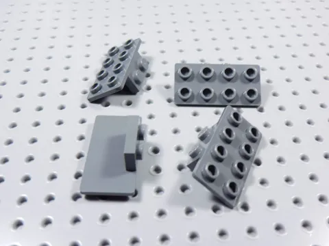 LEGO Lot of 4 Dark Bluish Gray 1x2-2x4 Brackets BP