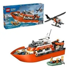 LEGO® City Coast Guard Rescue Boat & Helicopter 60504 Building Set