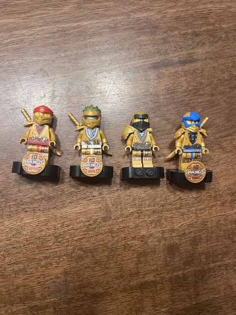 LEGO Ninjago 10th Anniversary Minifig Golden Ninja Jay, Kai, Cole, Zane