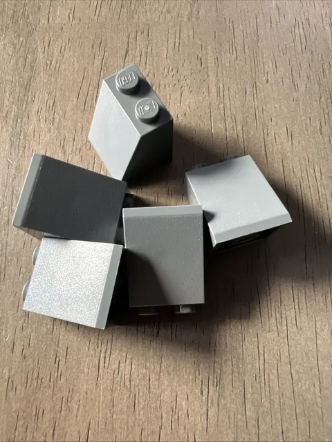 LEGO 3678b Dark Bluish Gray Slope 65 2 x 2 x 2 with Bottom Tube 5 Pieces