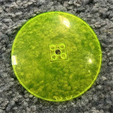 LEGO Trans-Neon Green Dish Piece Round w/ 2x2 Stud Center, 1 Piece