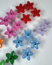 LEGO Duplo 24x Flower Blossom Lot Dark Red Dark Pink Lavender Azure Bright Green