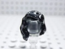 LEGO Female Girl Black Hair Minifig Wavy Over the Shoulder AC