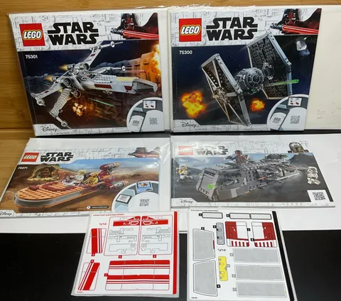 Lego Star Wars Instruction MANUALs ONLY 75311, 75271, 75300, 75301. Bag/Board