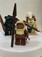 LEGO Star Wars Ewok Minifigure Lot of 3 w/ Spears & Bow, Plastic, Age 4+