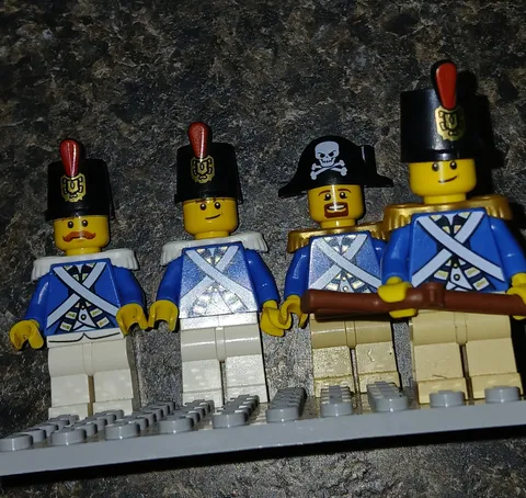 LEGO Imperial Soldier minifigures Blue Coats from the classic LEGO Pirates theme