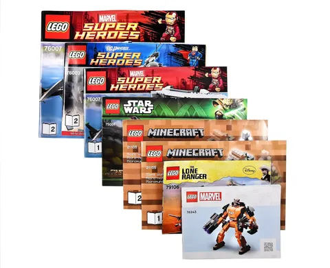 LEGO Manual Instruction Lot of 8 Marvel Super Heroes Star Wars more - Lego01